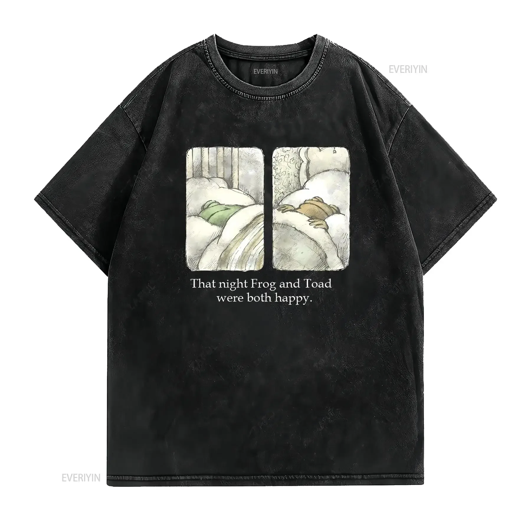 That Night Frog And Toad Were Both Happy T Shirt For Friend Vintage Bookish vintage Washed Soft fashion Stylish