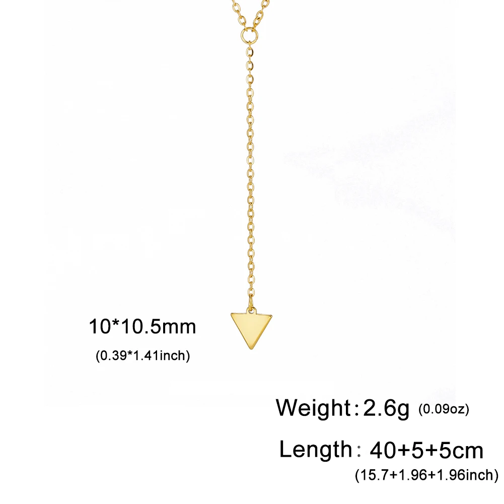 Cazador Gold Color Geometric Triangle Pendant Necklaces for Women Stainless Steel Jewelry Long Chain Necklace Mother Day Gift