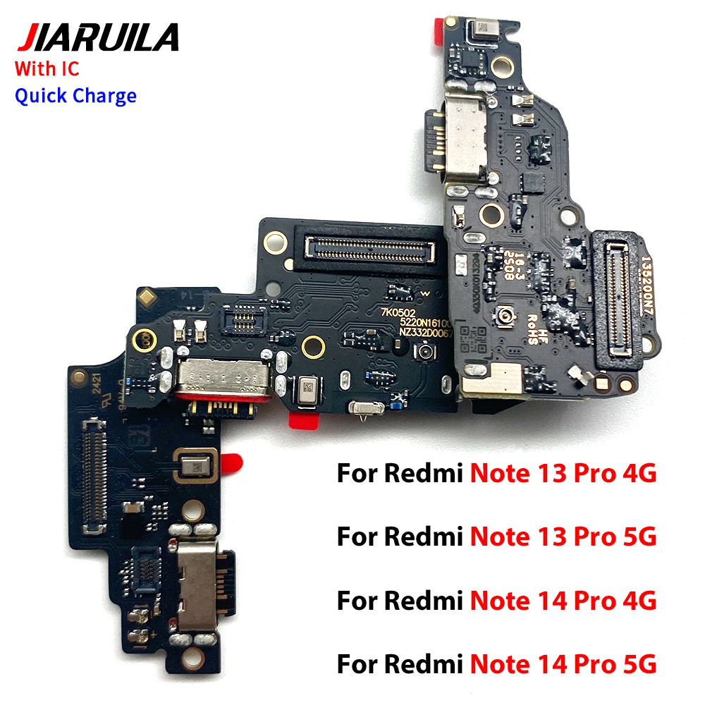 For Redmi Note 13 Pro 4G 5G Note 14 15Pro Plus 4G 5G A7 Pro 4G USB Charging Dock Jack Plug Socket Port Connector Charge Board