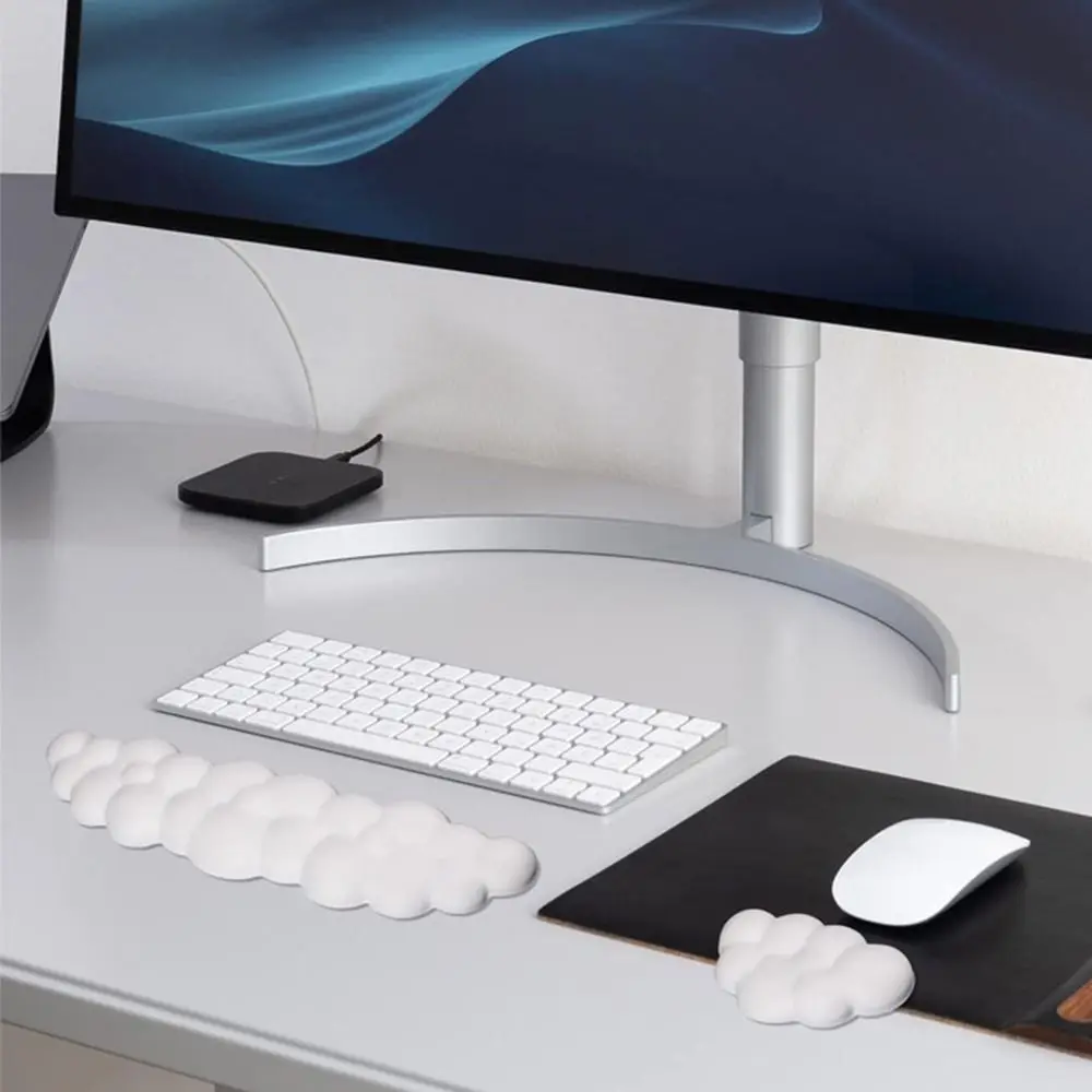 

Wrist Support Cloud Shaped Keyboard Wrist Rest Pad Comfort Memory Cotton Mouse Pad 3D Solid Color Wristband Mouse Mat Desktop