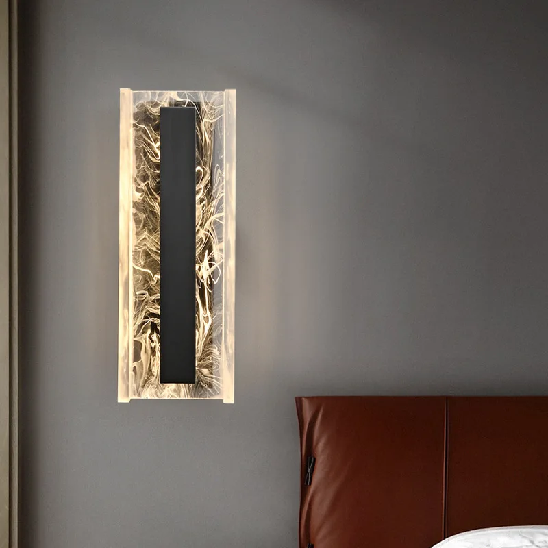 Modern light luxury living room background wall wall lamp creative balcony aisle all copper wall lamp