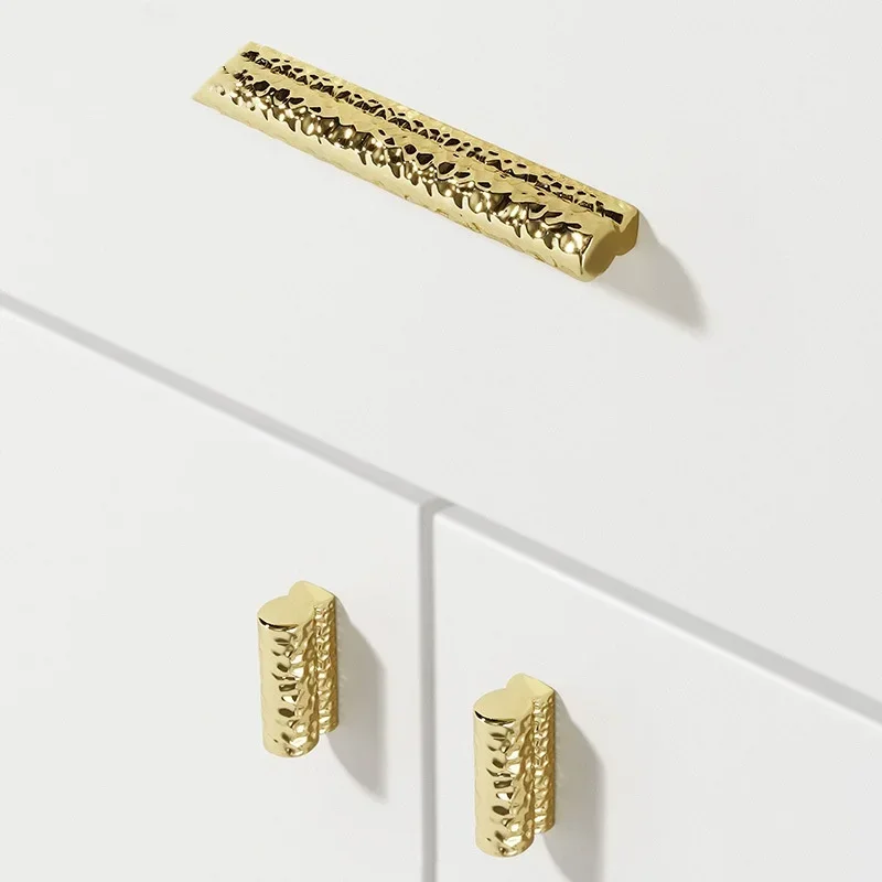 Luxury Straight Hammer Cabinet Door Handles Golden Kitchen Cupboard Wardrobe Closet Drawer Knob Furniture Handles Long Pulls DIY