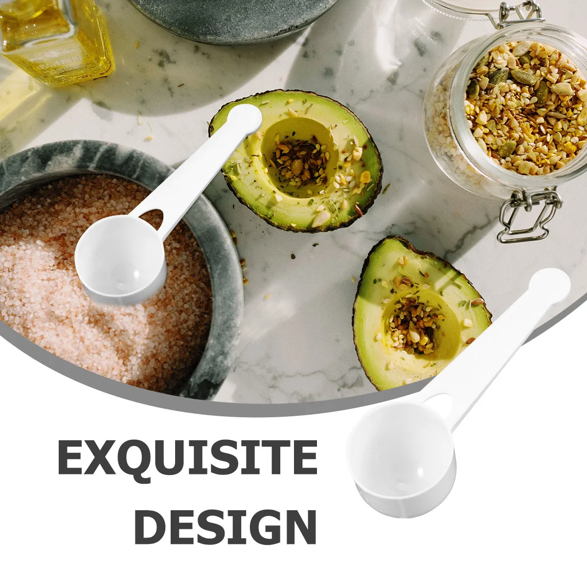 

100 шт., мерная ложка с длинной ручкой, количественная ложка для кофе, молока, фруктового порошка, кулинарии, выпечки, пластиковая столовая ложка, чайная ложка