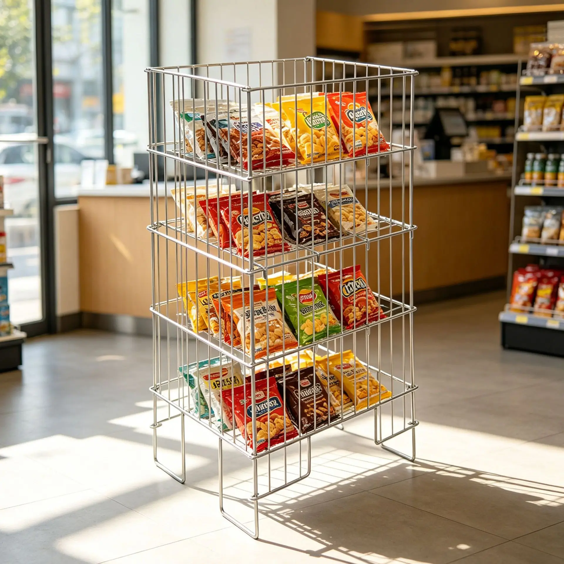 Supermarket shopping mall storage basket, iron wire net basket storage basket, snack toy doll sundries storage basket