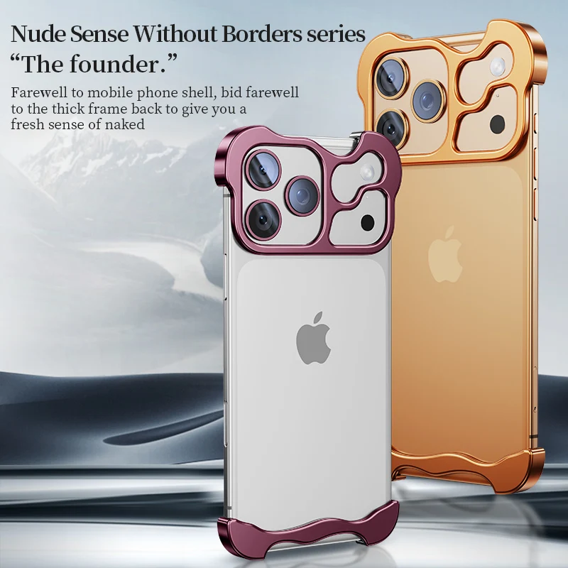 Metalowy bezramkowy futerał z odprowadzaniem ciepła do iPhone 18 17 Air Pro Max Plus z pustą ramką chroniącą obiektyw i odporną na wstrząsy konstrukcją. — zdjęcie produktu 4