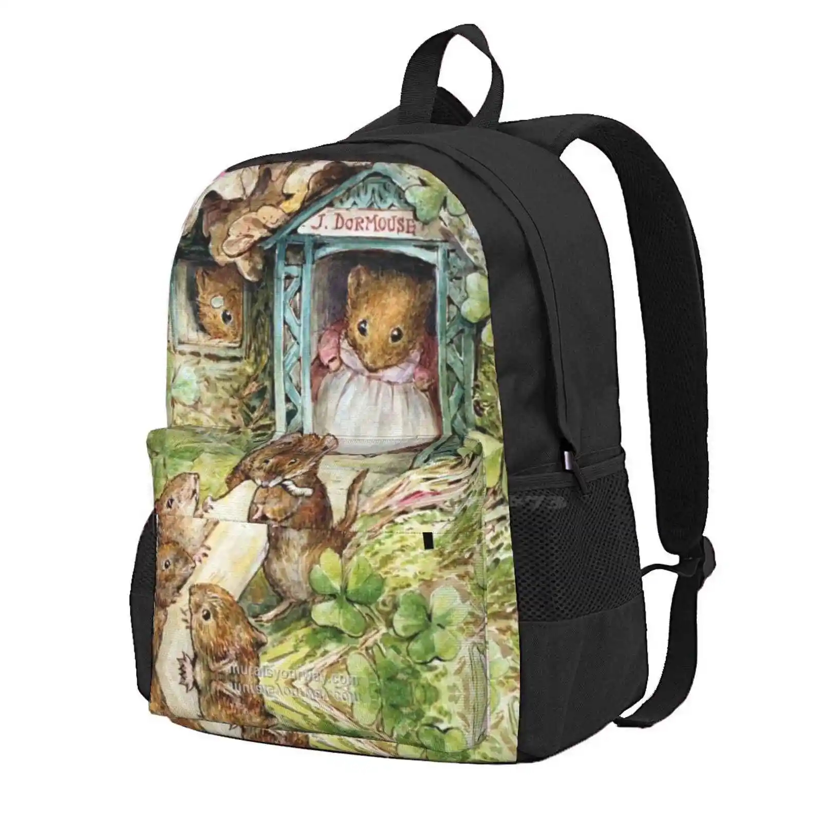 The Tale Of Ginger And Pickles - Beatrix Potter Hot Sale Schoolbag Backpack Fashion Bags Tale Of Ginger Pickles Dormouse Mice