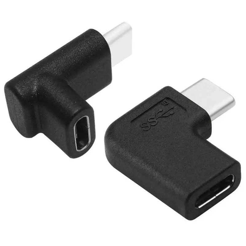 RISE-90 Degree USB C Type C Male to Female Adapter,Right & Left Upward & Downward Angled 90 Degree USB-C USB 3.1 Type-C Male to