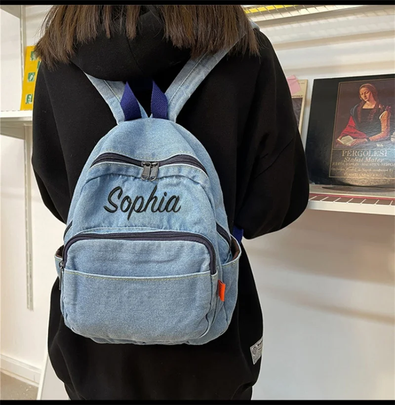 Personalized Embroidered Cowboy Backpack Mini Small Bag Tablet Bag Travel Backpack