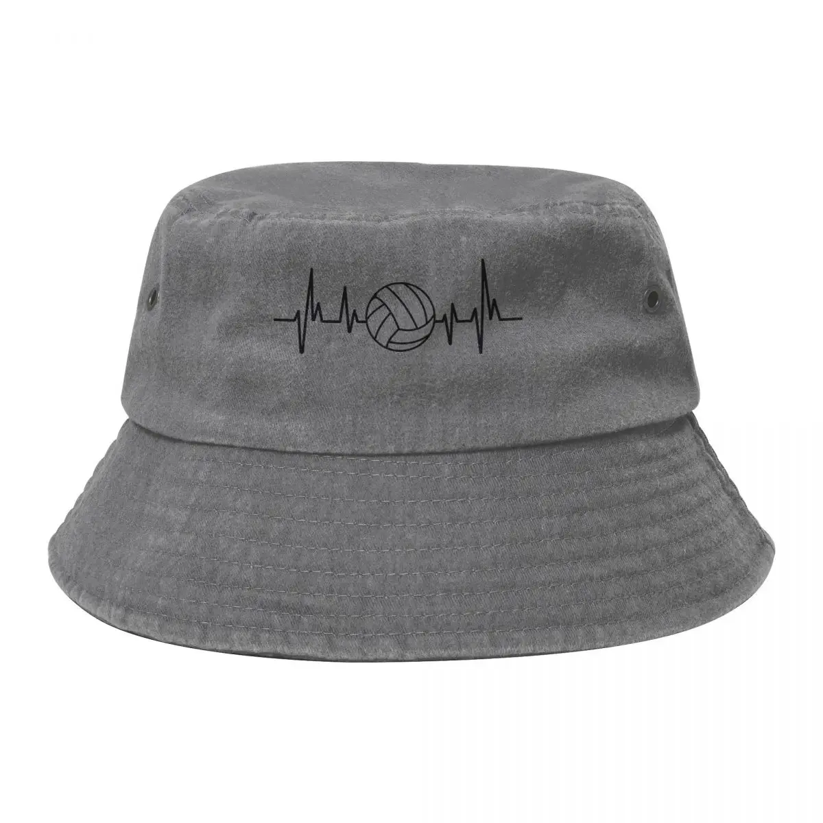 

Heartbeat Volleyballs Athlete Bucket Hat Fisherman Hat Cotton Sun Hat