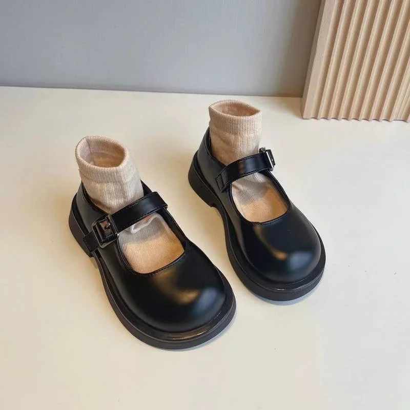 Scarpe in pelle per ragazze per feste di matrimonio per bambini scarpe da spettacolo scolastiche con punta tonda antiscivolo mocassini per bambini