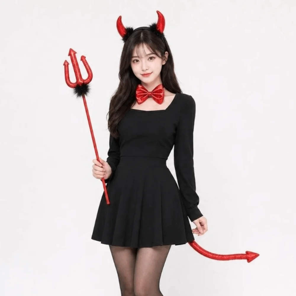 Plastic Halloween Cosplay Accessories Cosplay Costume Headdress Cow Horn Hairband Hair Hoop Performance Props