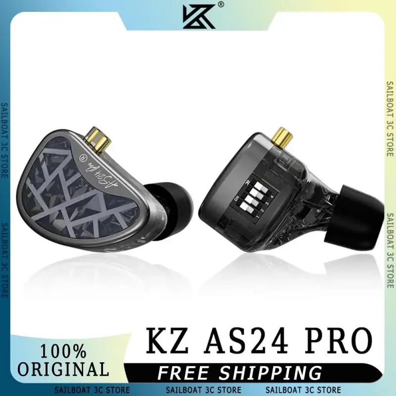 

KZ AS24 PRO HIFI In Ear Wired Earphones 24 Unit Upgraded Balanced Armature Drive Adjustable Earbuds Customized Gaming Earphones