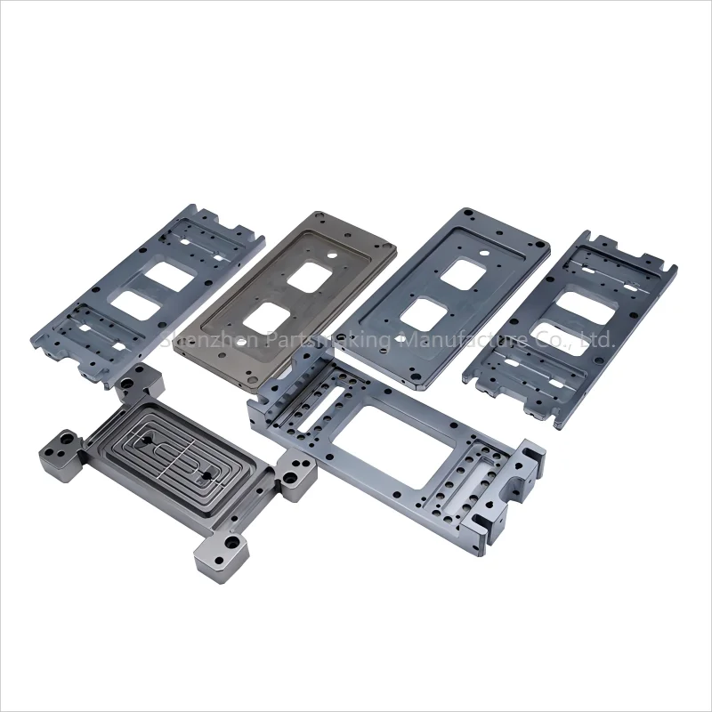 Precision CNC Machined Silver Anodized Aluminum - Custom Brackets/Gears/Housings