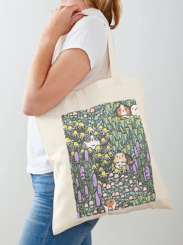 

Guinea pigs and garden herbs pattern Tote Bag women bag shopper bags custom tote bag shopping bags foldable