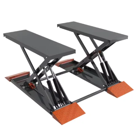 High-quality Yishun 3.5T 1.4-meter Electric-Hydraulic Drive Automatic Scissor-type Car Lift 2-cylinder Hydraulic Scissor