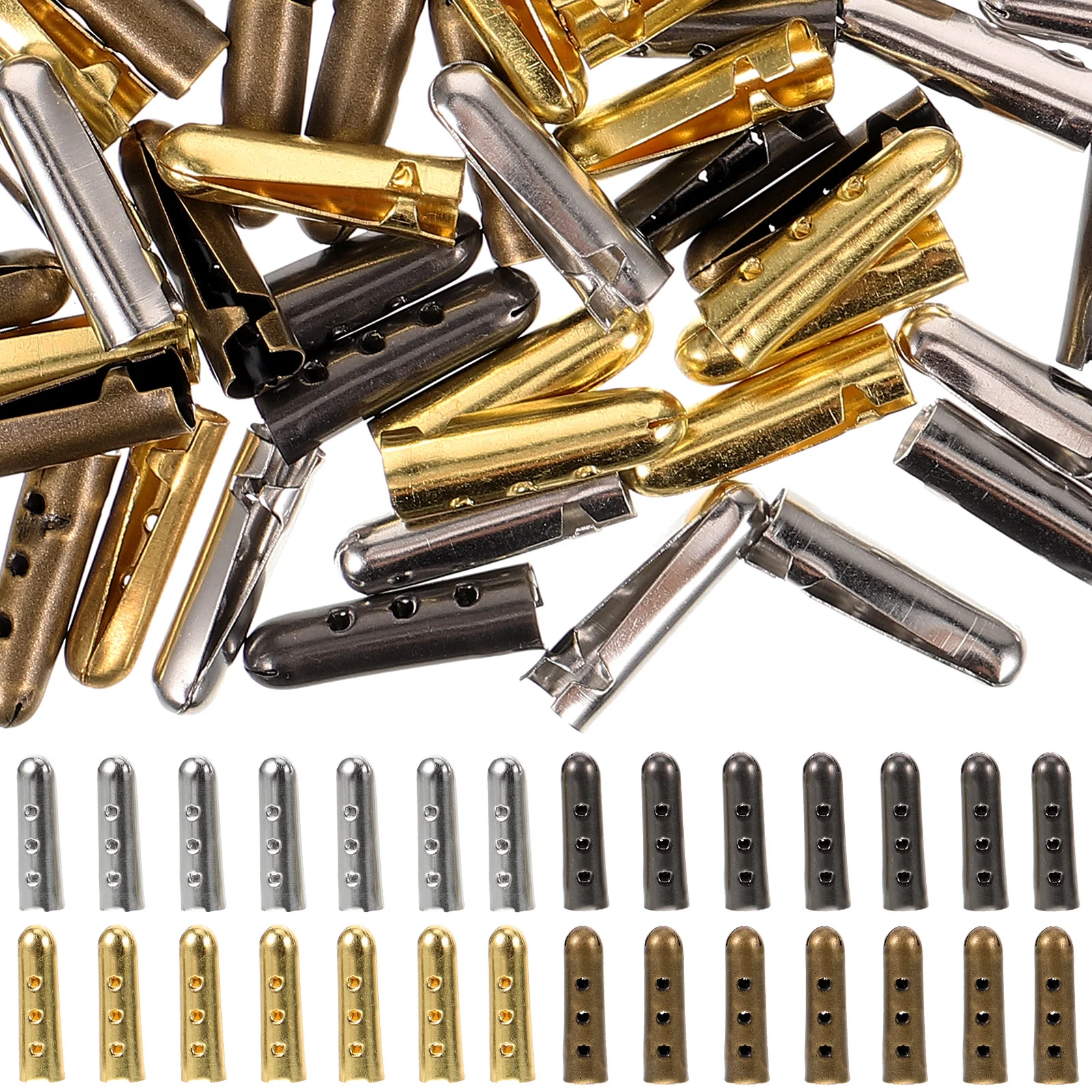 20Pcs Metal Shoelace Tips Replacement Durable DIY Shoe Lace Accessories Metal for Laces Fashionable
