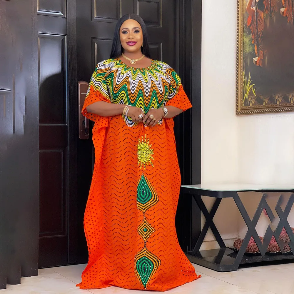 

African Dresses for Women 2024 Summer Traditional Clothing Bohemian Boubou Robe Dress Dashiki Morocco Kaftan Abaya Gown Caftan