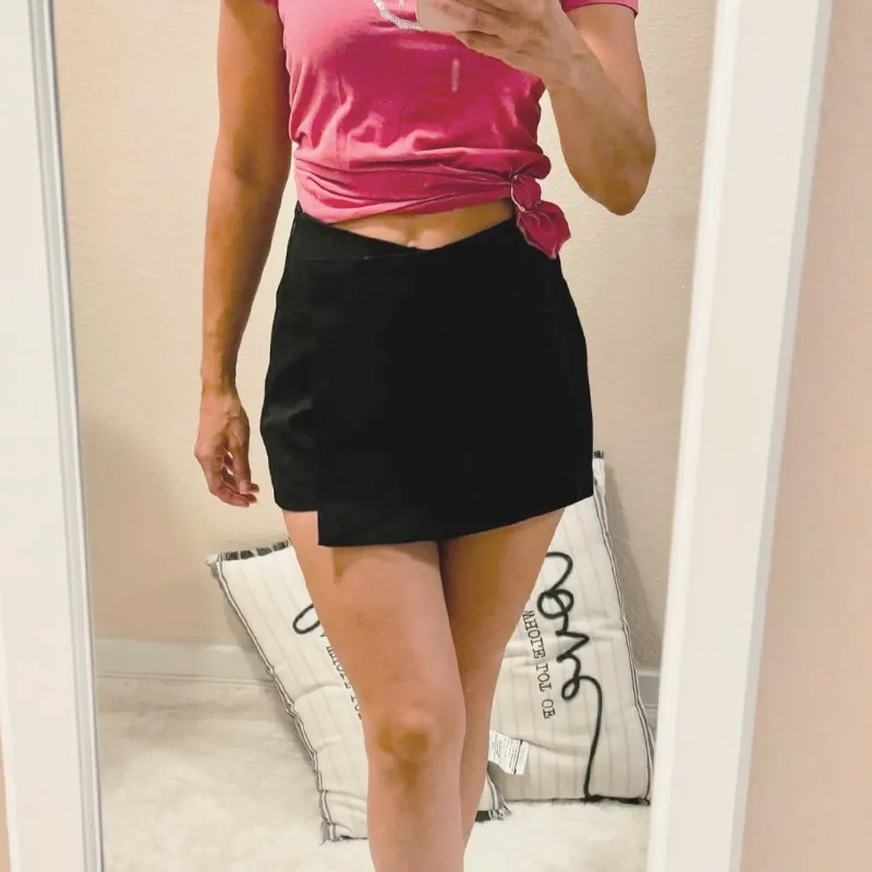 HXAO Shorts Women 2024 Summer Elegant Casual Party Skirt Shorts Ladies Fashion White Khaki Black Short Skirt Pants For Female - Image 2