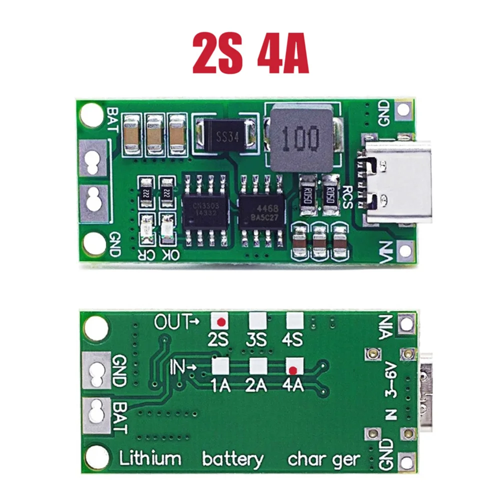 Multi-Cell 2S 3S 4S Type-C To 8.4V 12.6V 16.8V Step-Up Boost LiPo Polymer Li-Ion Charger 7.4V 11.1V 14.8V 18650 Lithium Battery