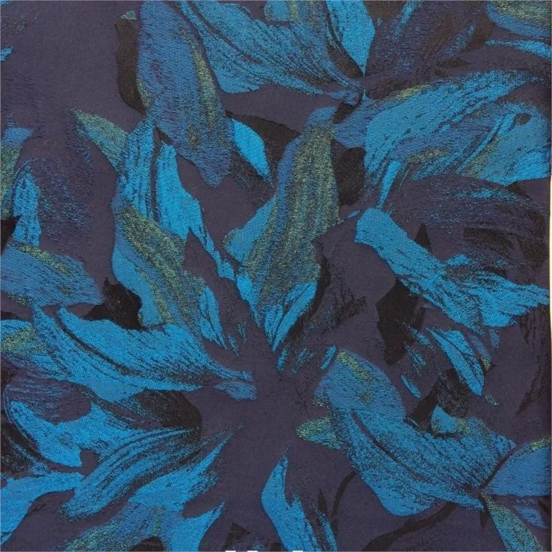 Yarn-dyed embossed gold thread oil painting jacquard fabric with a textured for dress coat