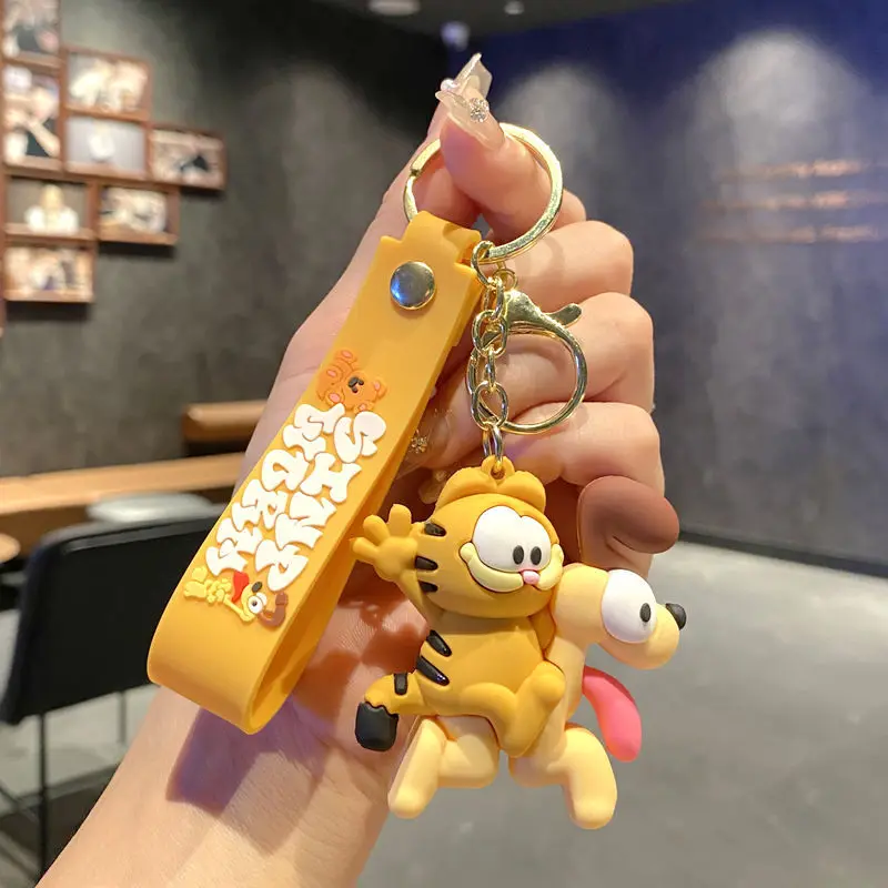 Garfield Cartoon Backpack Pendant Keychain Car Access Key Chain Gift to Friends and Classmates Creative Doll Small Gifts
