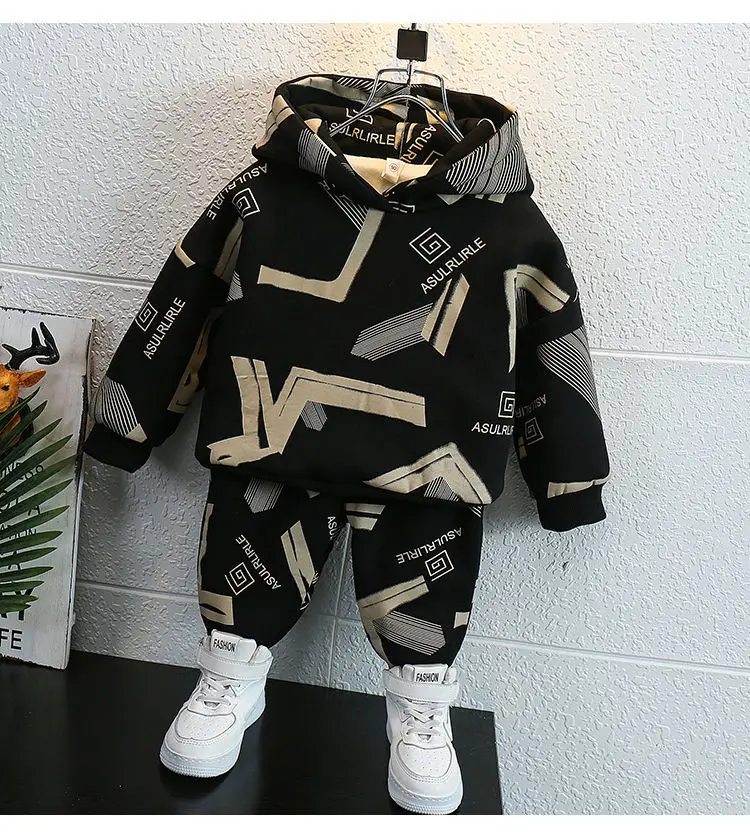 Autumn Baby Girls Clothes Set Children Boy Hooded casual Pullover Sweatshirts And Pants 2pcs Suit Children Tracksuits