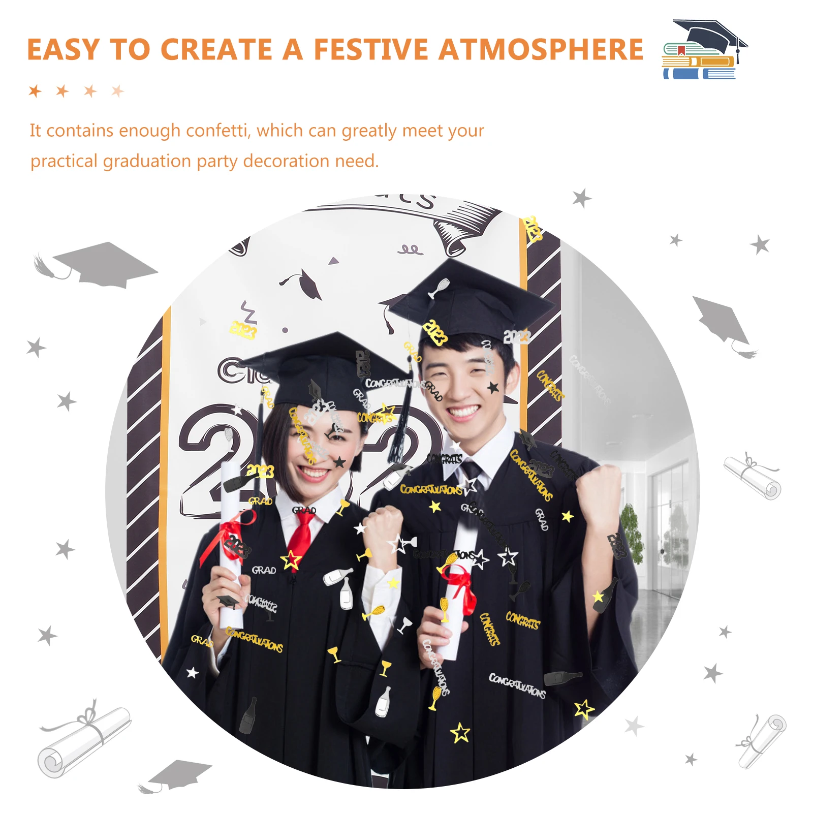 

Graduation Confetti 4 Bags Table Centerpieces Festival PVC Material Fine Workmanship Ideal for Graduation Use