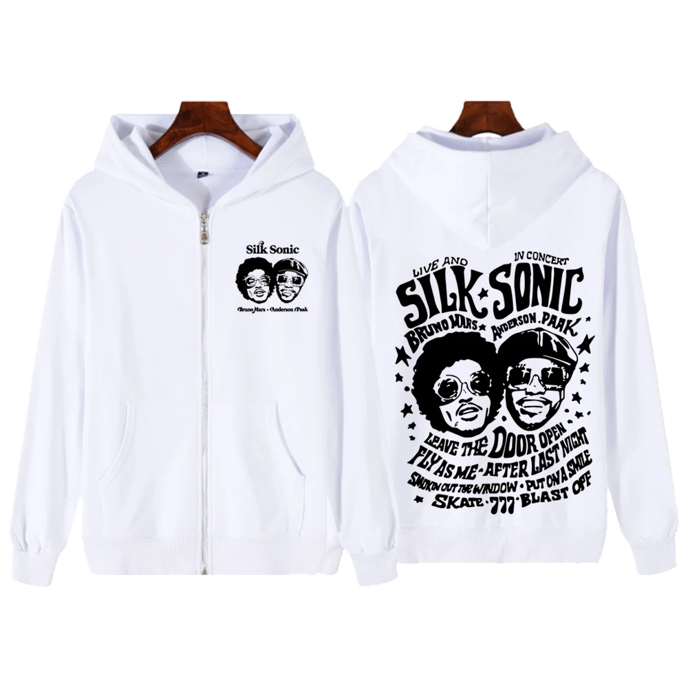 Silk Sonic Zip Up HoodieBruno Mars 24K MAGIC Zipper Y2K Coat Gift Drop Shipping