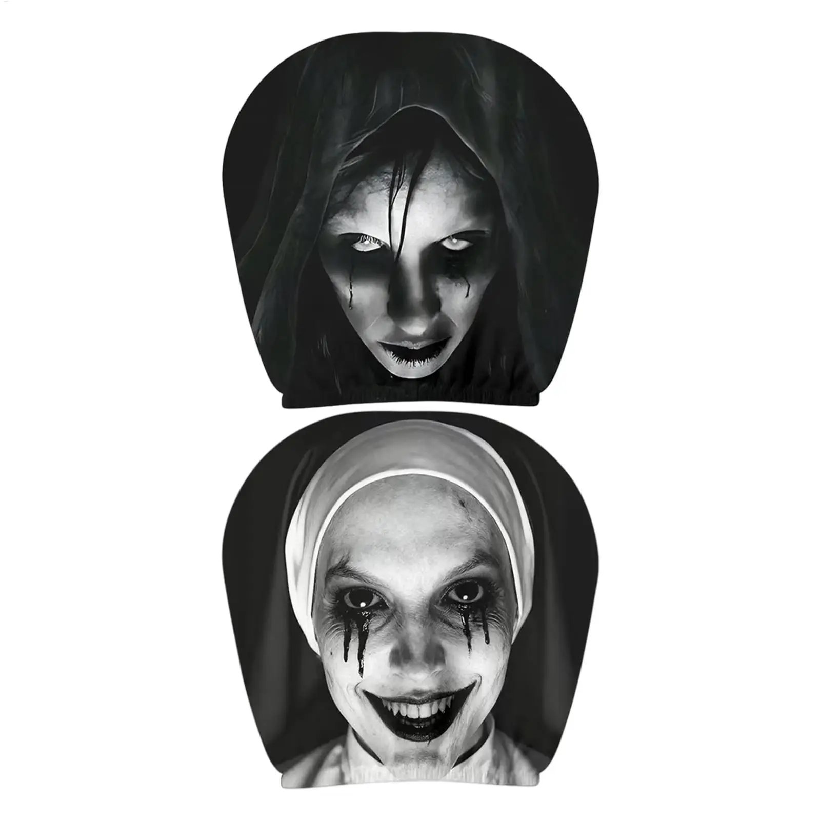 NEW Headrest Covers For Cars 2 Pieces Horror Patterns Reusable Protector Car Headrest Protector For Automotive Truck SUV Daily