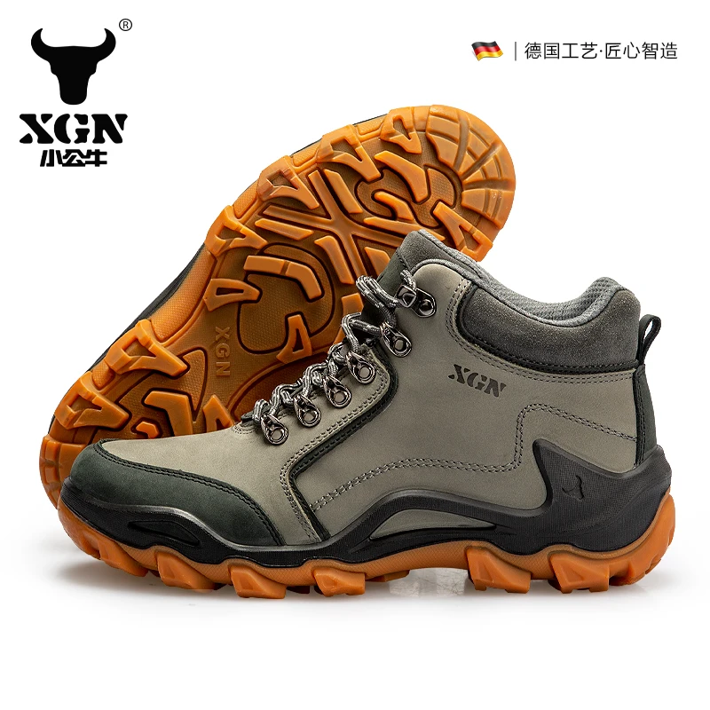 XGN-Sapatos masculinos de caminhada ao ar livre, botas de caça impermeáveis, botas táticas de combate ao deserto, tênis de trekking, tênis de couro