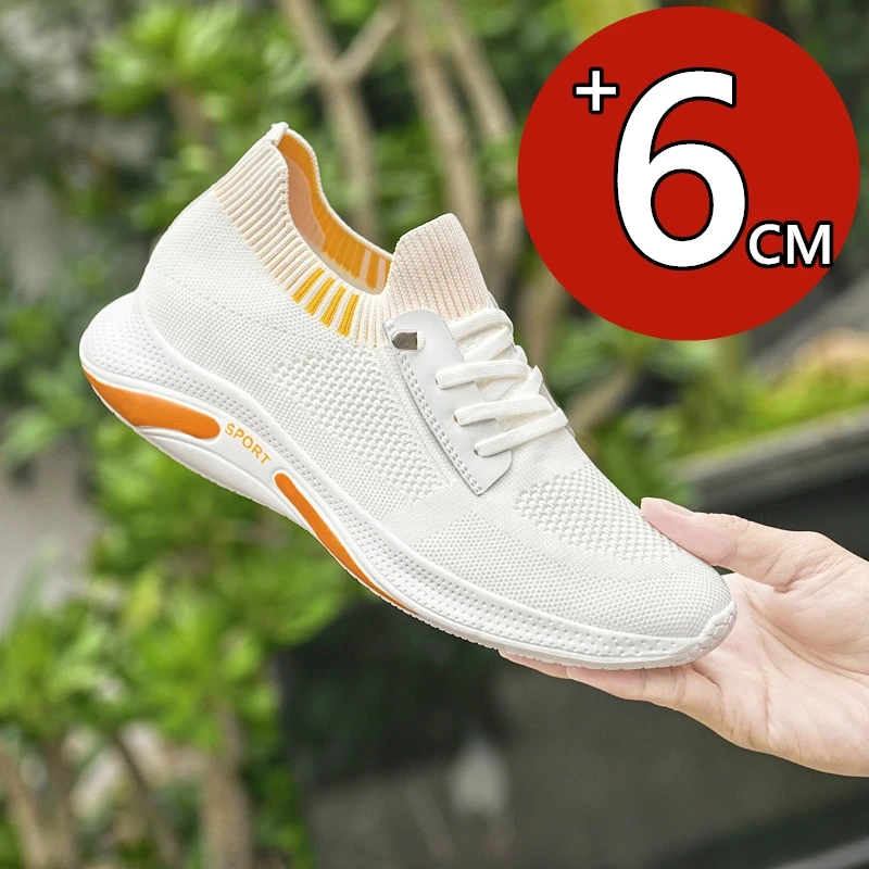 

Обувь для увеличения роста 6 см, унисекс, дышащая сетка, удобные легкие повседневные спортивные кроссовки, обувь-лифты