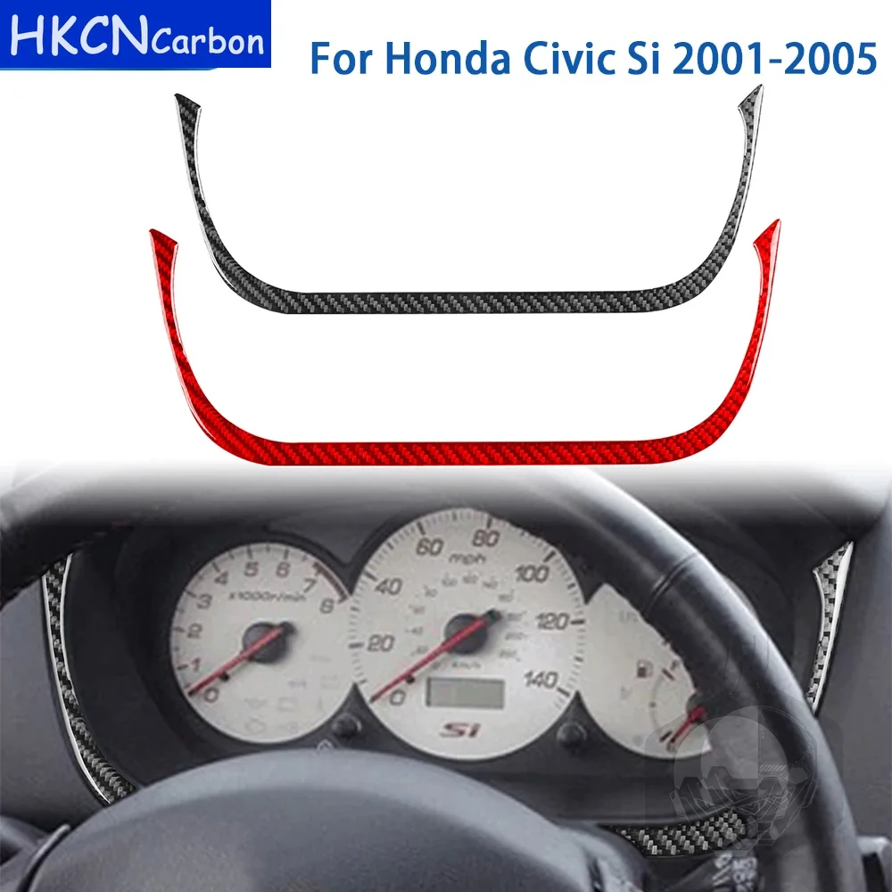 For Honda Civic Si 2001 2002 2003 2004 2005 Accessories Carbon Fiber Car Interior speedometer Surrounded Panel Trim Sticker