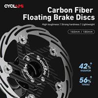 CYCLAMI Bicycle Disc Brake 160/180mm Bike Floating Rotors Carbon Fiber 6 Holes Ultra-light Road MTB Bike Brake