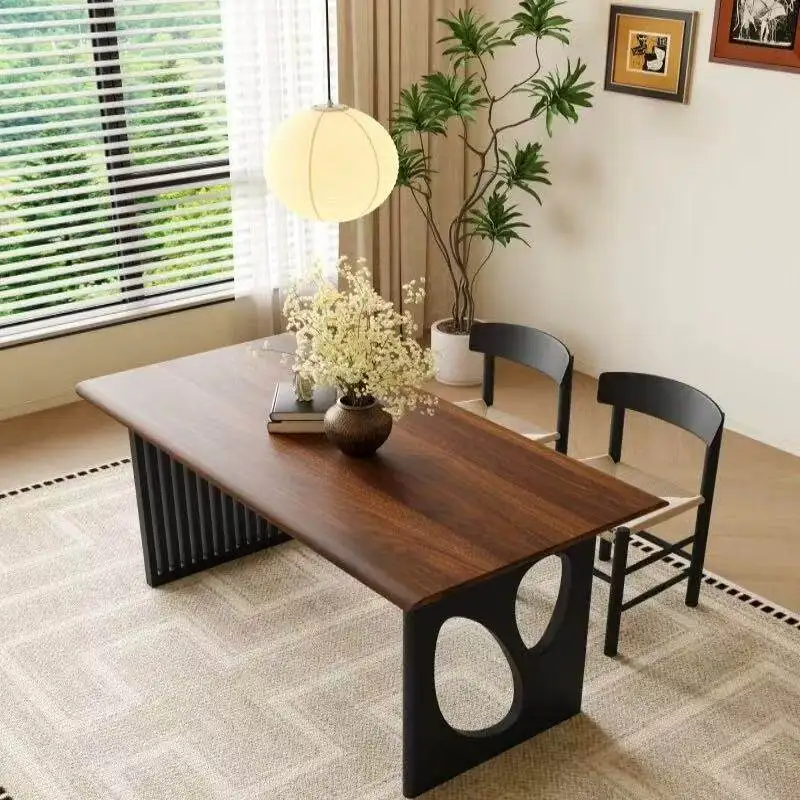 Solid wood dining table simple small apartment home desk rectangular designer workbench