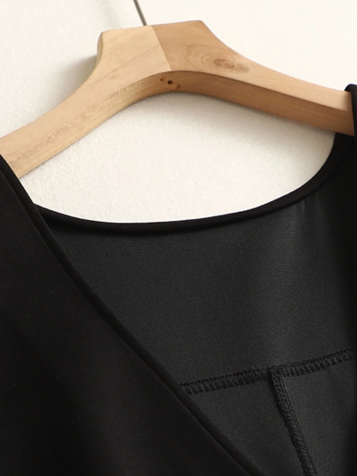 Herfstkleur Svel Vest Dames Grote Maat V-hals Veelzijdige Asymmetrische Oulder Top Bovenkleding