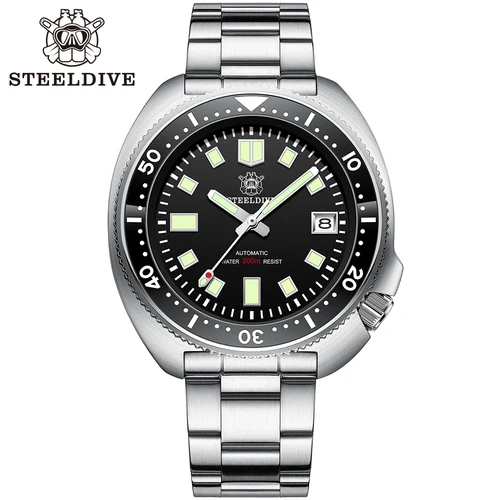 STEELDIVE SD1970 reloj de buceo mecánico automático capitán Willard NH35 relojes tortuga homenaje resistente al agua 200M reloj de buceo para hombres