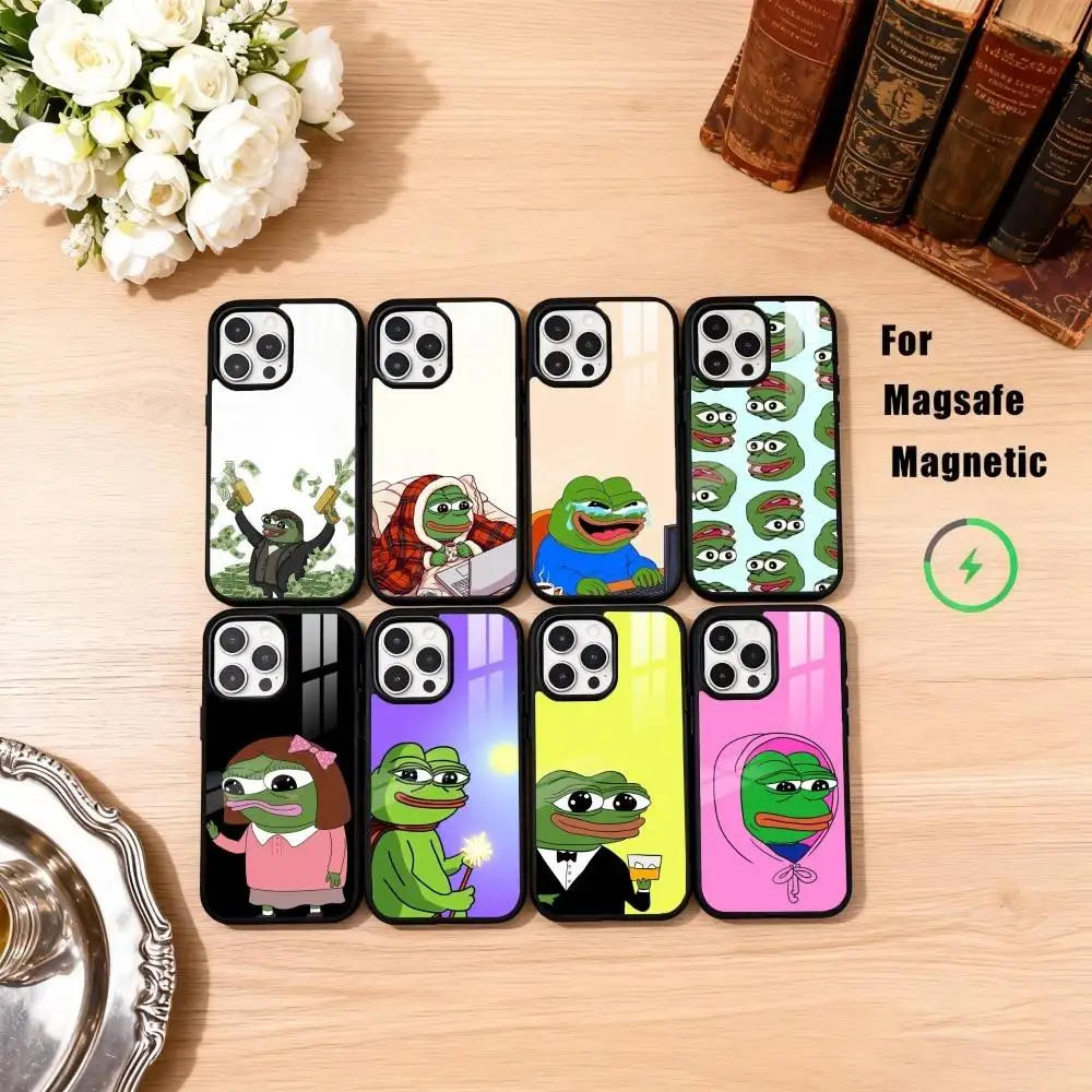 

Чехол P-Pepe the F-Frog-G для iPhone 17, 16, 15, 14, 13, 12, 11 Plus, Pro Max, магнитный, для беспроводной зарядки Magsafe