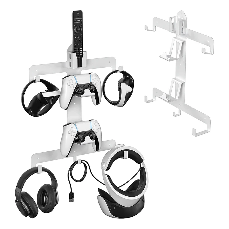 행잉 랙 VR 헤드셋 마운트 브래킷, 컨트롤러 거치대 및 헤드폰 행어, PS VR2 헤드셋용
