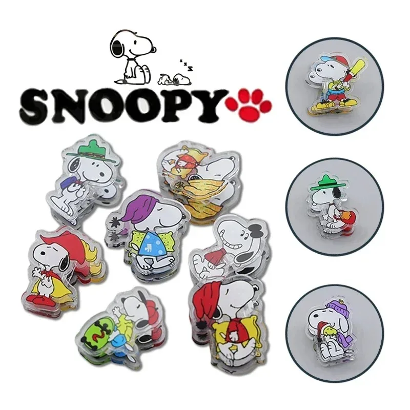 Snoopy Binder Clip Map Anime Kleur Test Papier Klem Armatuur Papier Document Kantoor School Briefpapier Leuke Acryl Decoratie