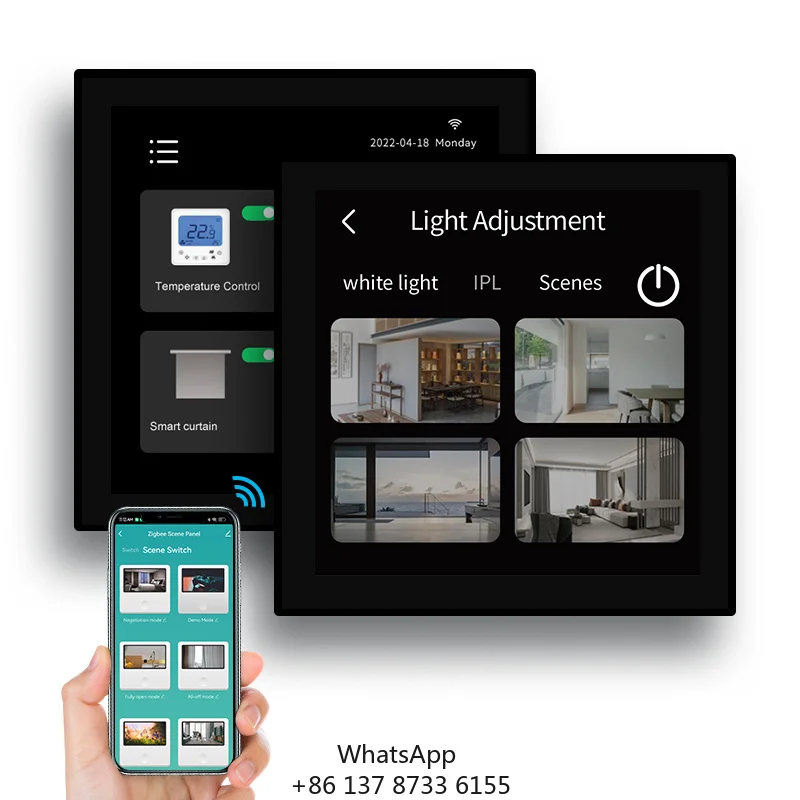 2022 T8E Linux 4 Inch Touch Screen Switch Display Panel Remote Control Tuya Smart Home Control Panel With Alexa