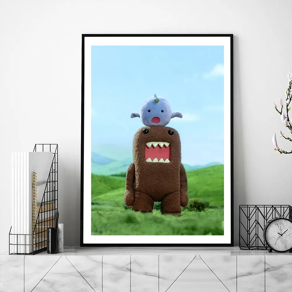 Cute Domo-kun Poster Gallery Prints Self Adhesive Home Decor Decoration Wall Decals Living Room Sticker