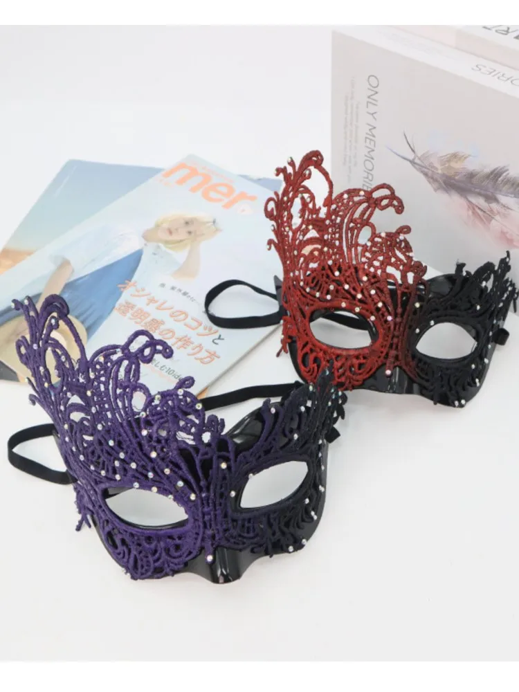 Masque pour les yeux Sexy plume eau diamant gland vénitien mascarade bal Halloween fête déguisement accessoires de déguisement dame masque facial