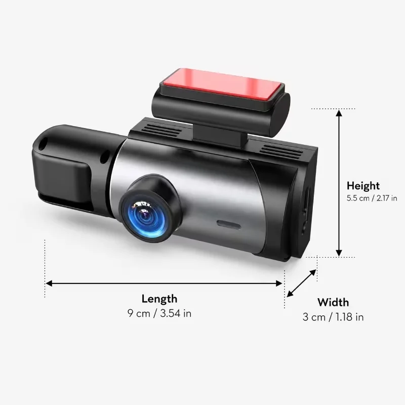 Panoramic HD 2/3-Channel Dashcam, Featuring 1080p Front, 720p Interior and 720p Rear Cameras, Equipped with WDR Night Vision, G-Sensor, Loop Recording and 24-Hour Parking Monitoring
