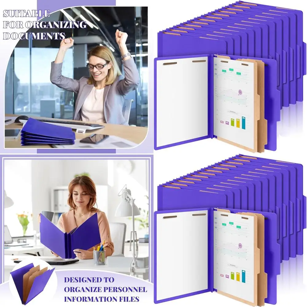 

Heavy-Duty Pressboard File Folders with Expansion, 36 Pack, Purple, Ideal for Teachers and Medical Professionals