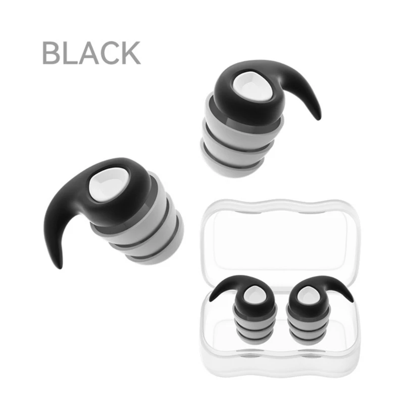 Soft Silicone Earplugs Professional Soundproof Noise Reduction Earplug Set H7EC