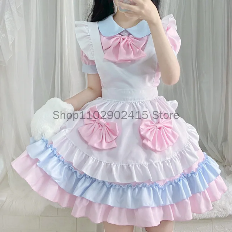 

2023 Plus Size Fantasy Anime Maid Dress Japanese Cosplay Costume Sweet Girl Outfit Lolita Dress Uniform Pink Cat Girl Kawaii