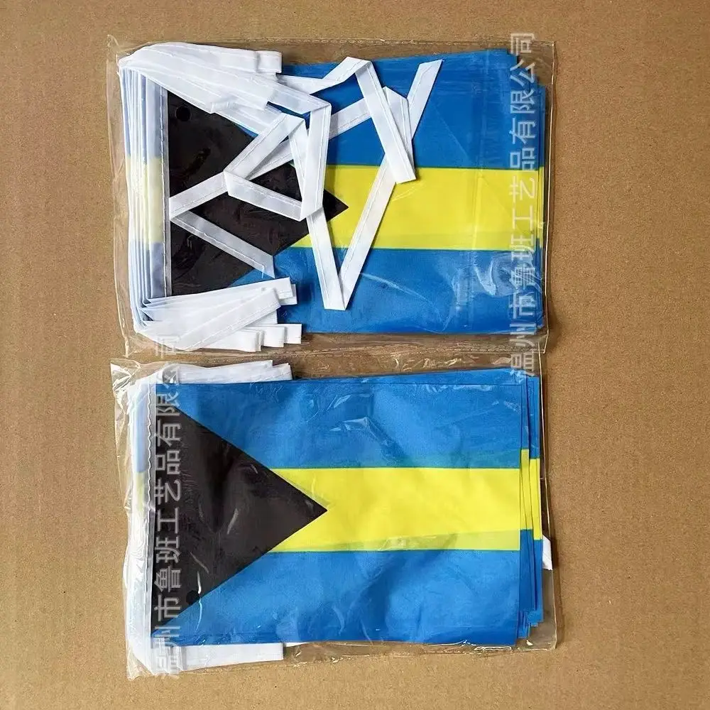 （TIKI FLAG）20pcs/lot Bahamas bunting flags 14x21cm Pennant Bahamas String Banner Festival Party Holiday for decoration