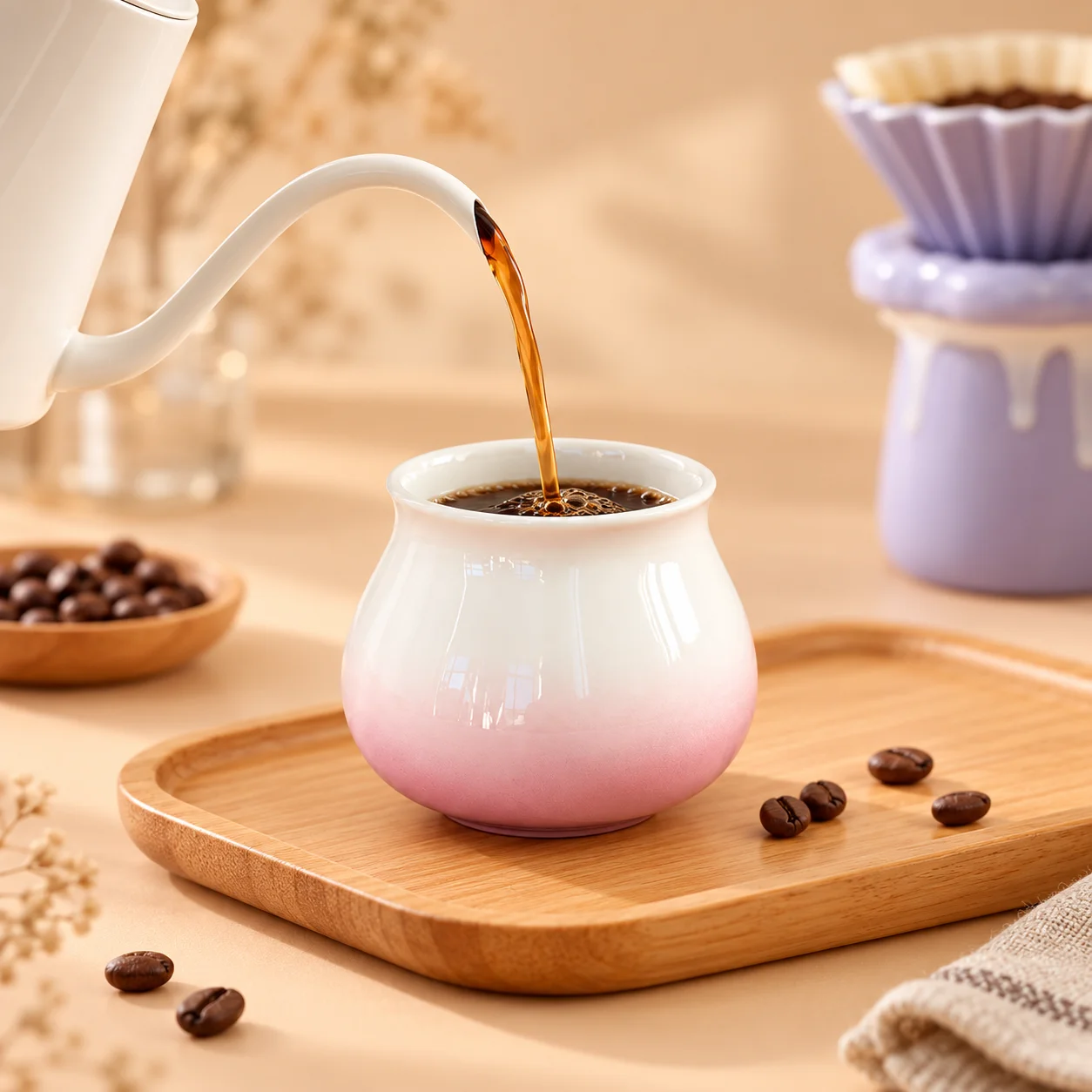 BIGE 180ML Gradient Ceramic Coffee Tasting Cup Aroma Cup Rounded Body Colorful Glazed Espresso Sampling Cup