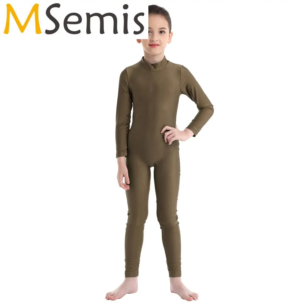 

Gymnastics Leotard Jumpsuit for Kids Girls Ballet Costume Long Sleeves Zippered Back Ballet Dance Exercise Unitard Dancewear