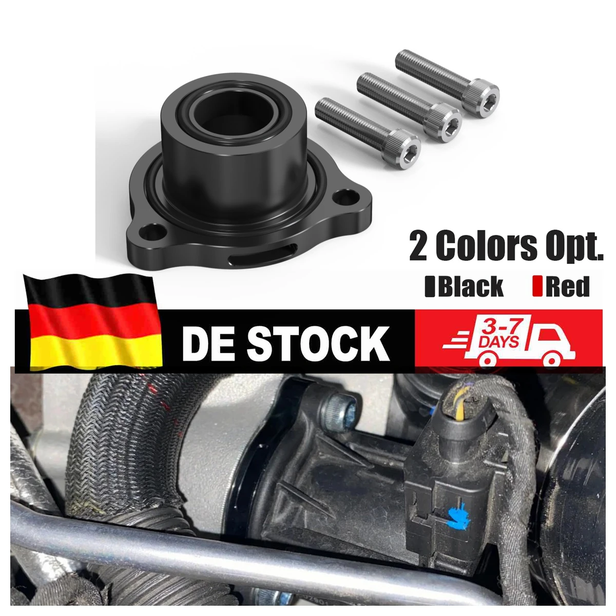 BEVINSEE Valvola Deviatrice Atmosferica con Distanziale per VW Golf GTI/R MK7/7.5, Jetta, Audi A3 S3 RS3 TTS B9 A4 A5 Q5